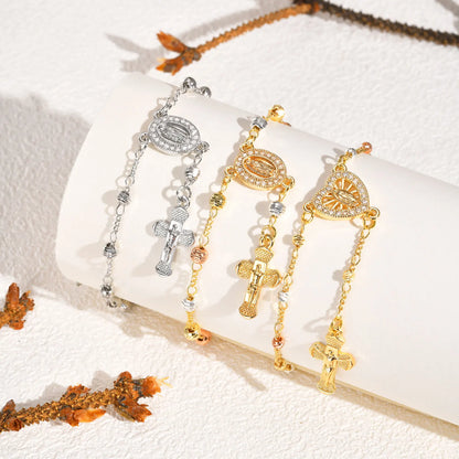 Y2K Gold Cross Charm Bracelet