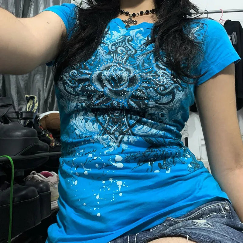 Y2k 2000s Rhinestone Top