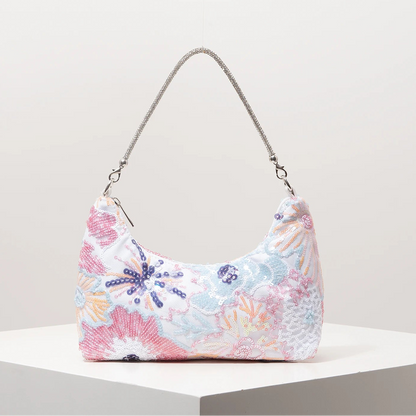 Y2K 2000's Sequin Floral Shoulder Bag