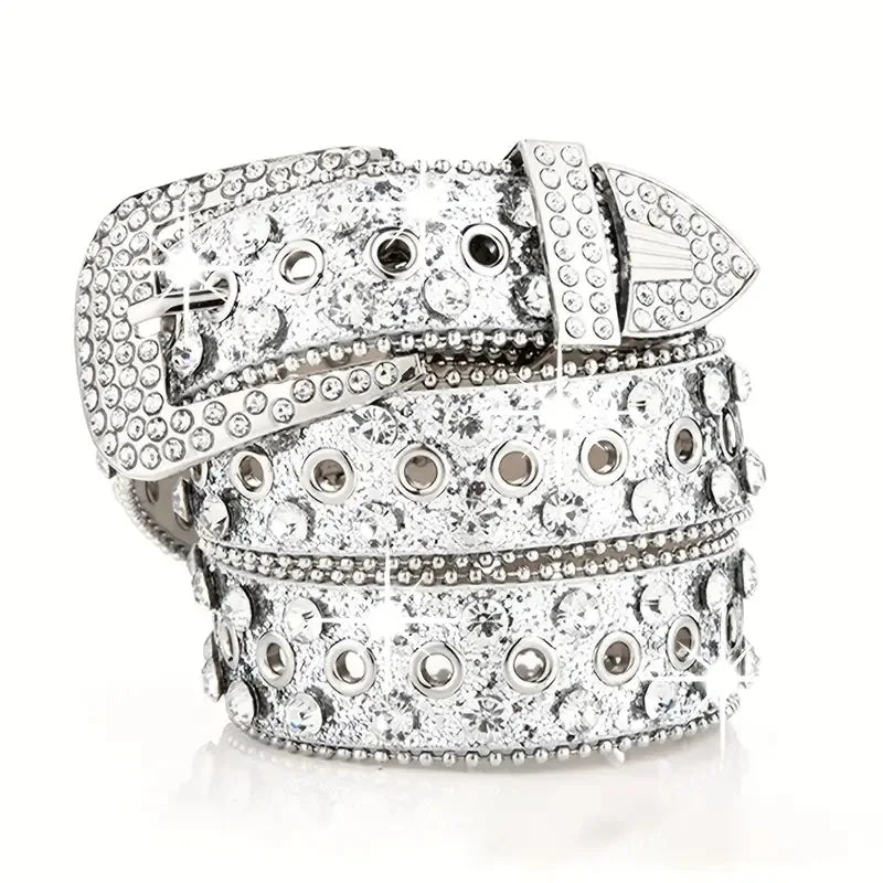 Y2K Studded Rhinestone Belt