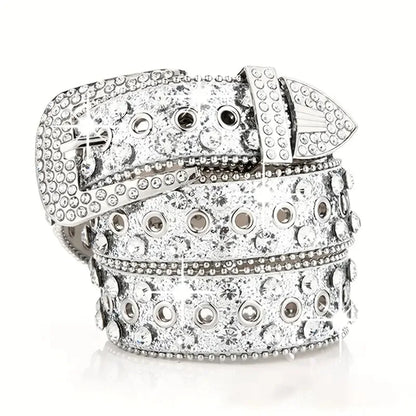 Y2K Studded Rhinestone Belt