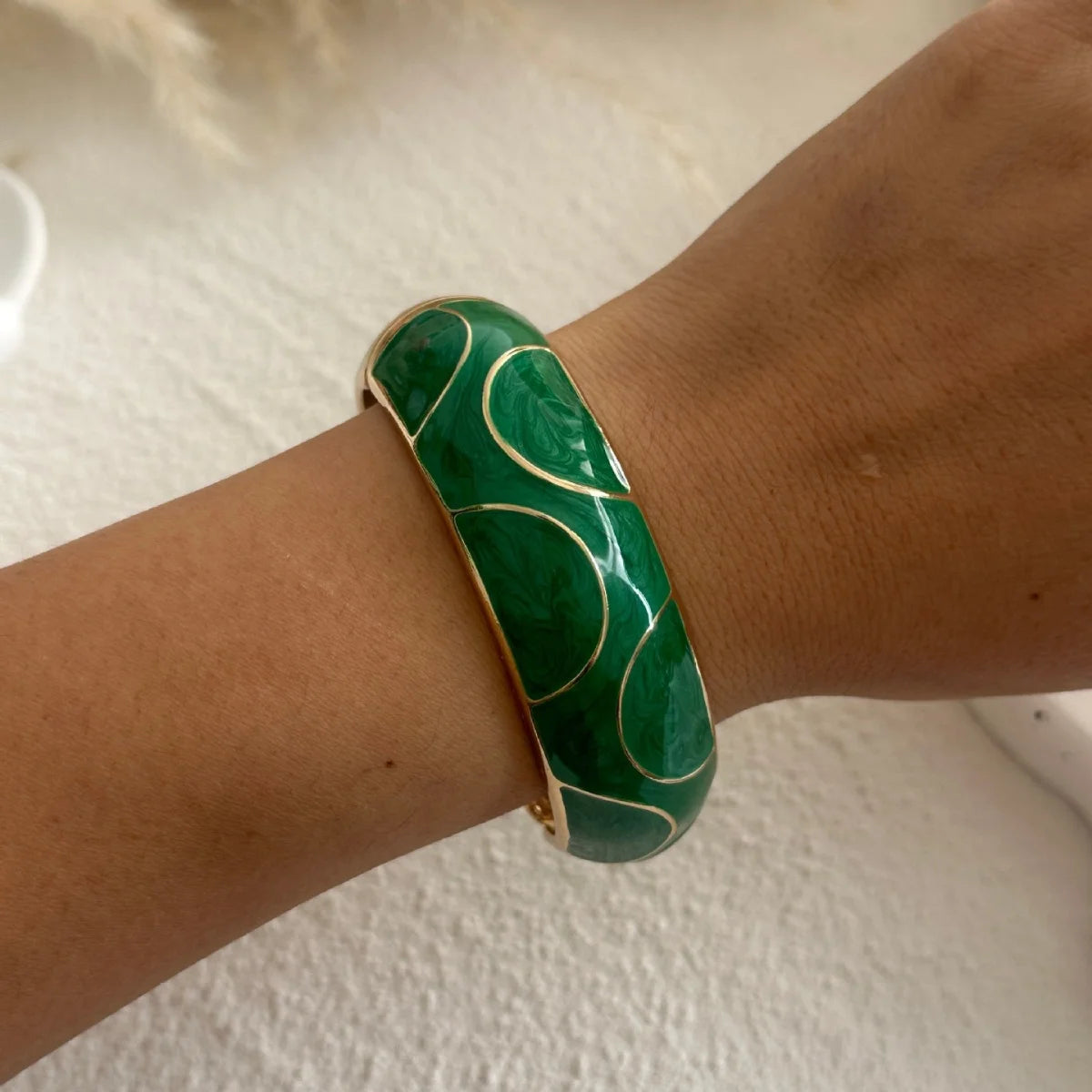 Boho Green Bangle Stack
