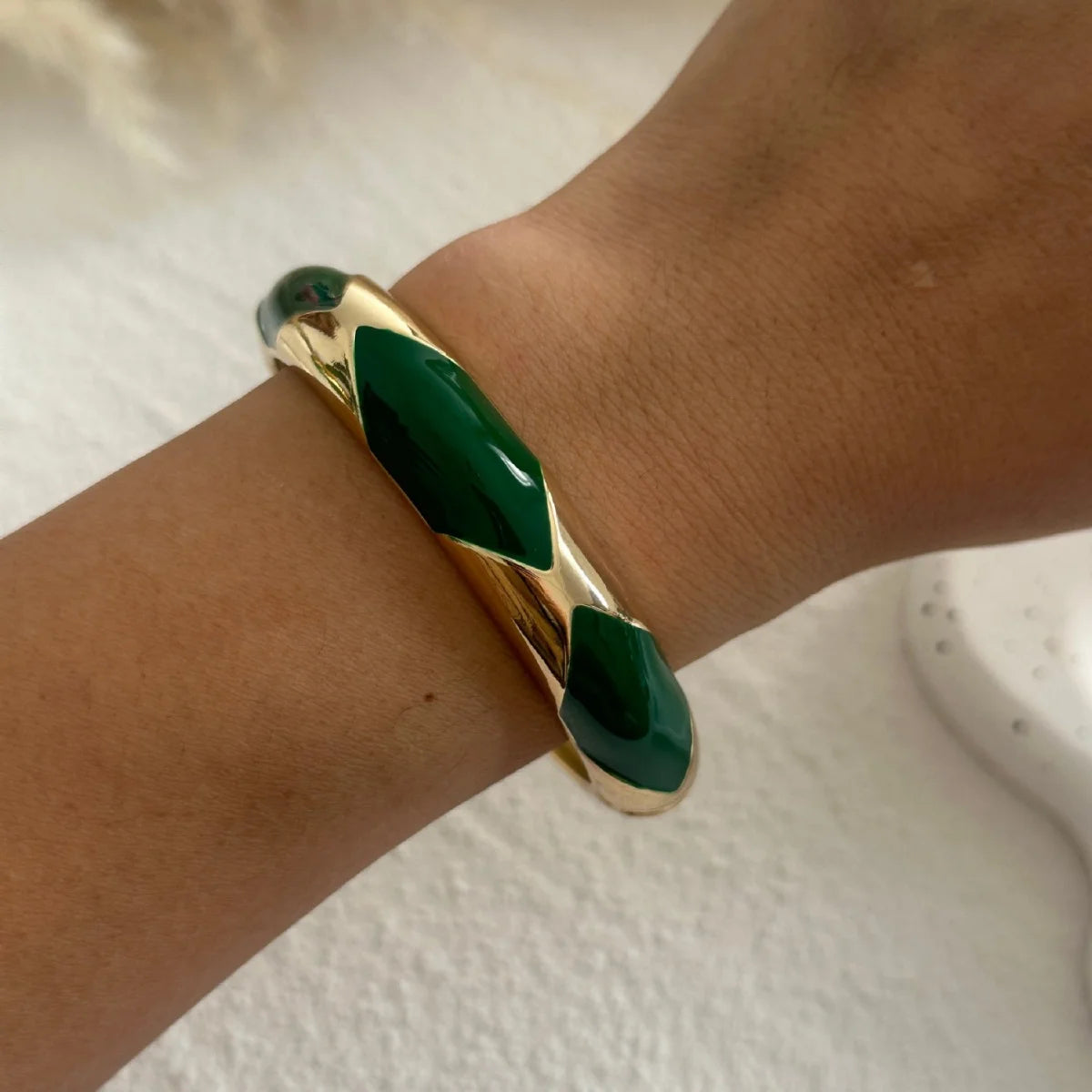 Boho Green Bangle Stack
