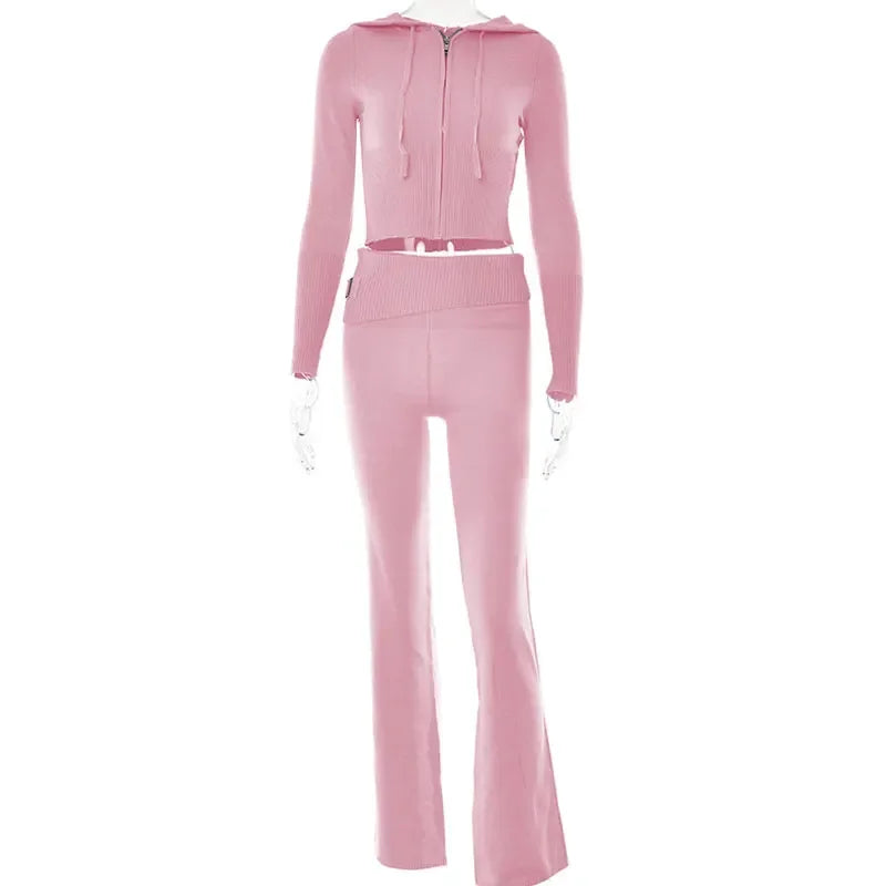 Y2K Ribbed Knit 2 Piece