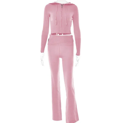 Y2K Ribbed Knit 2 Piece