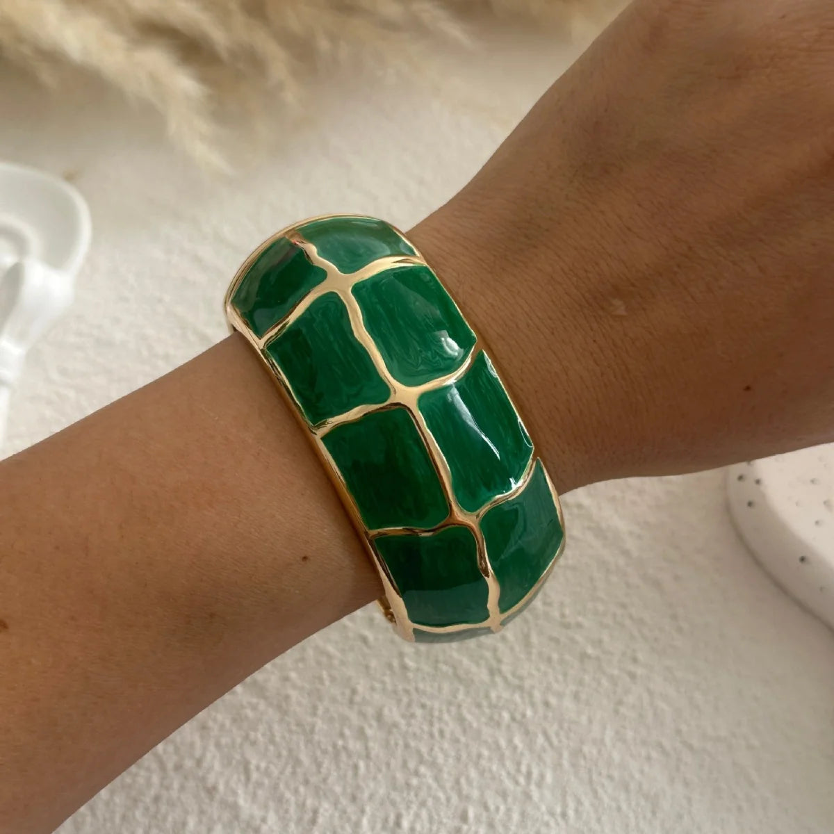Boho Green Bangle Stack