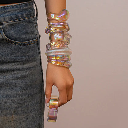 Y2K Holo Bracelet Stack