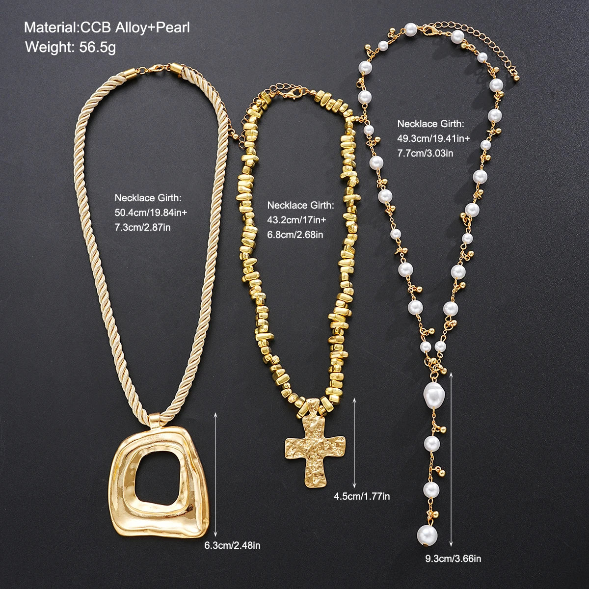 3pc Gold Boho Necklace Set