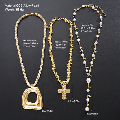 3pc Gold Boho Necklace Set