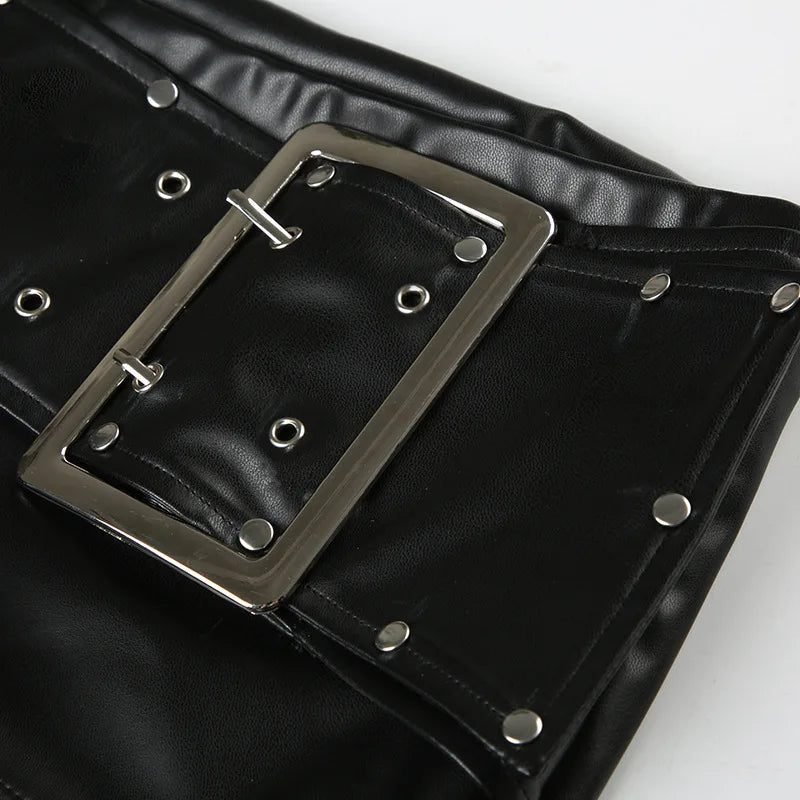 2000's Mini Belt Leather Shorts
