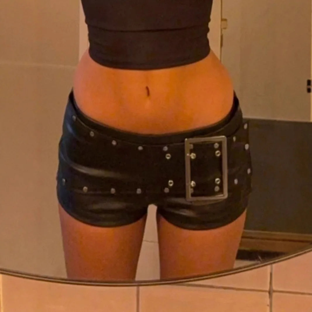 2000's Mini Belt Leather Shorts