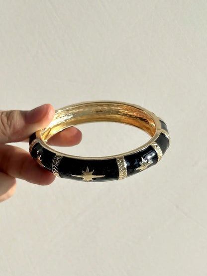 Y2K Chunky Bangle Zebra Resin Stack Set