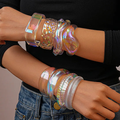 Y2K Holo Bracelet Stack