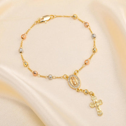 Y2K Gold Cross Charm Bracelet