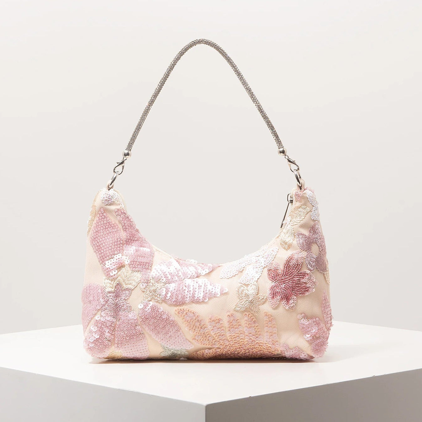 Y2K 2000's Sequin Floral Shoulder Bag