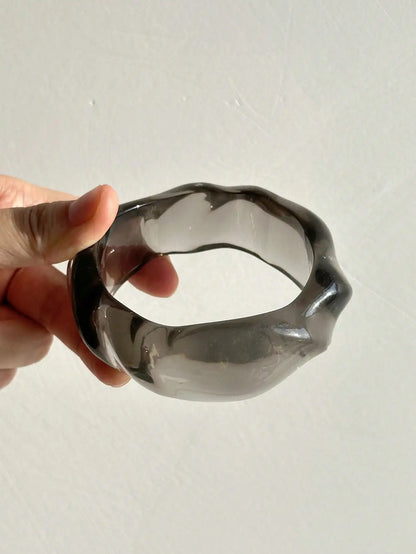 Y2K Chunky Bangle Zebra Resin Stack Set