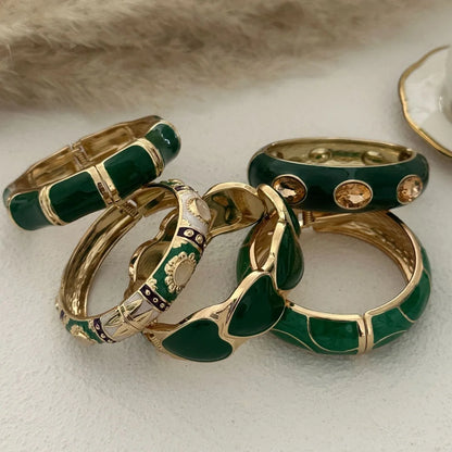 Boho Green Bangle Stack