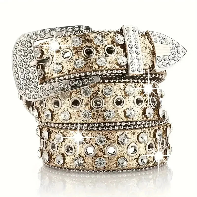 Y2K Studded Rhinestone Belt