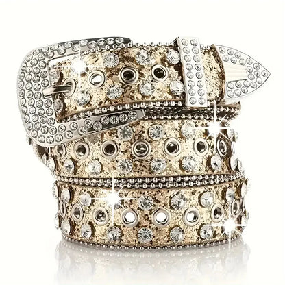 Y2K Studded Rhinestone Belt