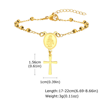 Y2K Gold Cross Charm Bracelet