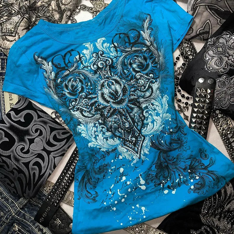 Y2k 2000s Rhinestone Top