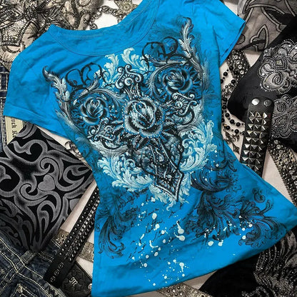 Y2k 2000s Rhinestone Top