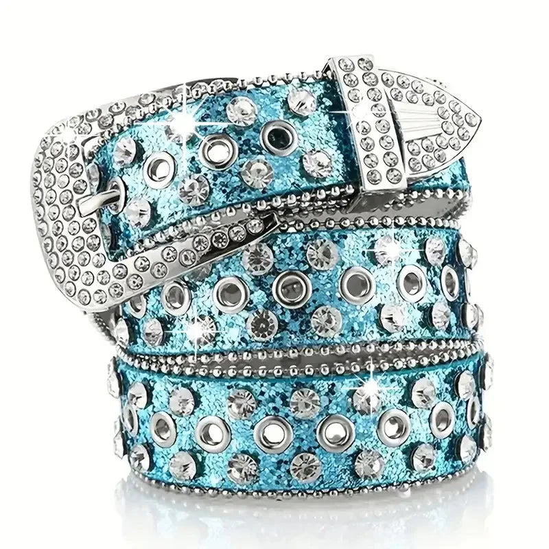 Y2K Studded Rhinestone Belt