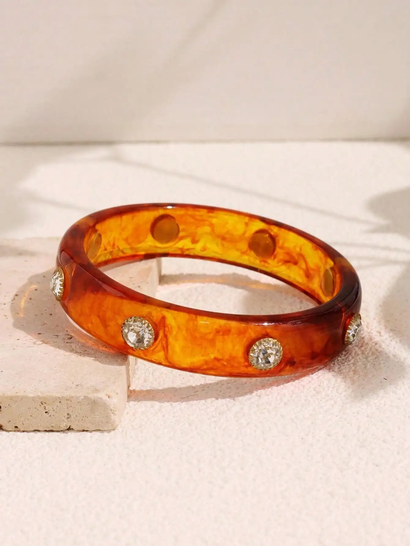 Vintage Ombré Rhinestone Pearl Bangles