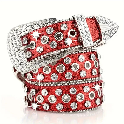 Y2K Studded Rhinestone Belt