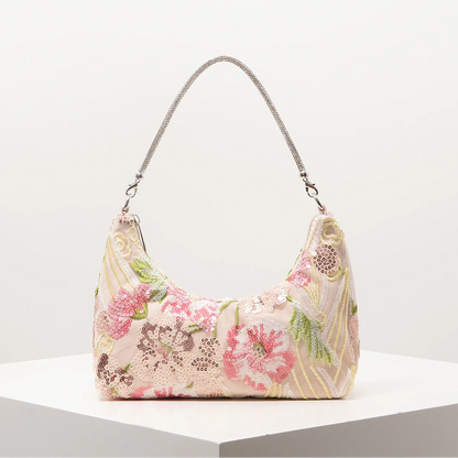 Y2K 2000's Sequin Floral Shoulder Bag