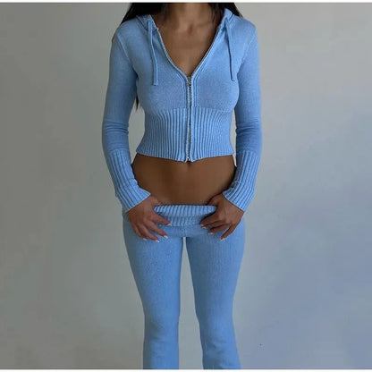 Y2K Ribbed Knit 2 Piece