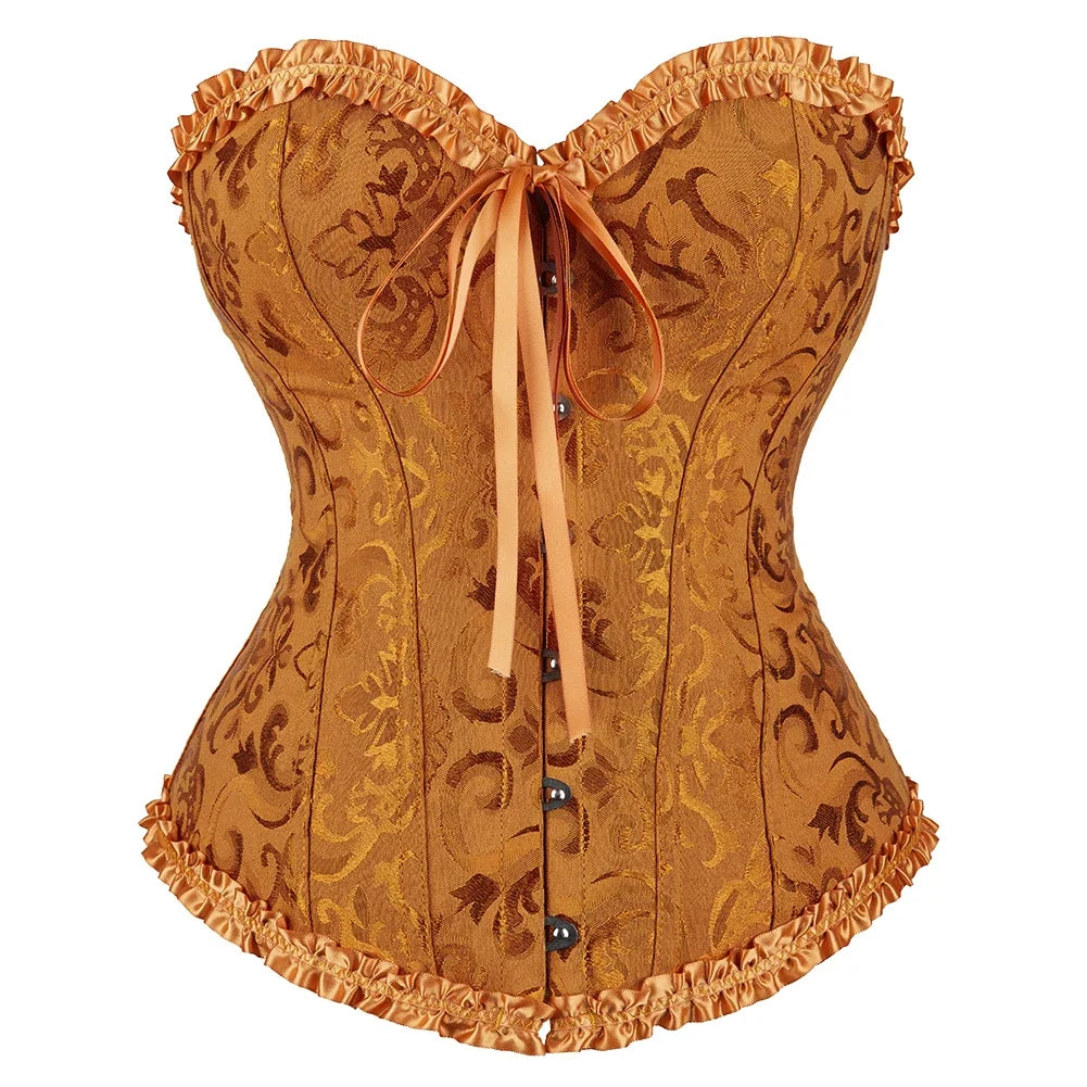 2000's Lace up Floral Corset