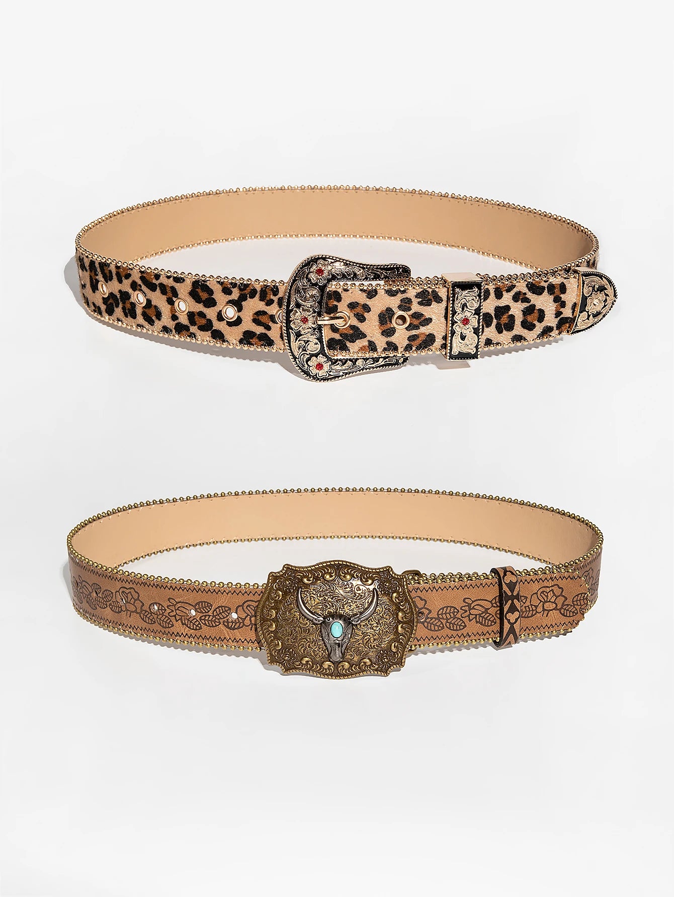Vintage Boho Country Carved Gemstone Belts