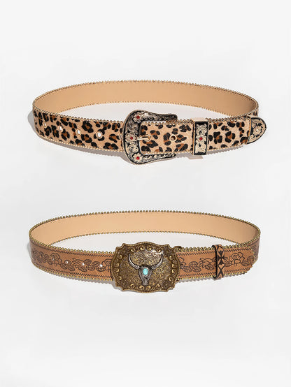 Vintage Boho Country Carved Gemstone Belts