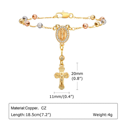 Y2K Gold Cross Charm Bracelet