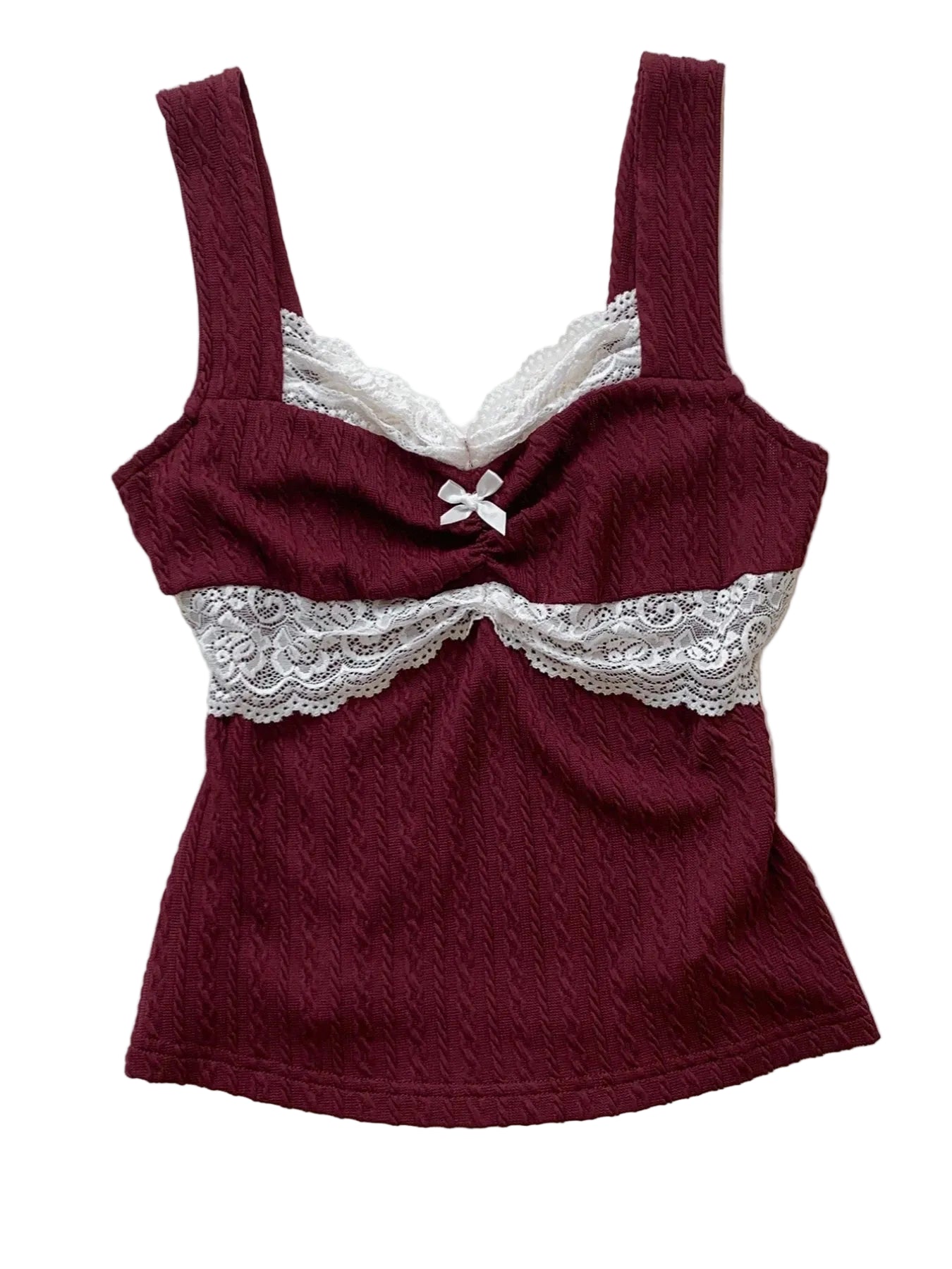 Y2K Lace Bow Babydoll Top